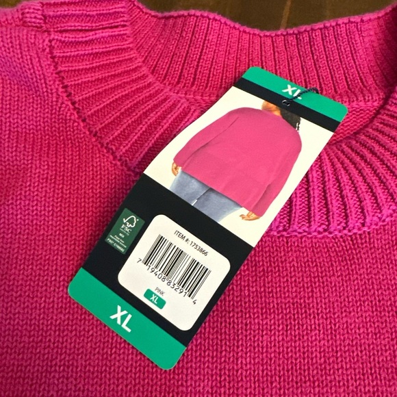 GAP Women's Crewneck Long Sleeve Wool Blend Cotton Pullover, Pink,‎ Size XL - Picture 2 of 8